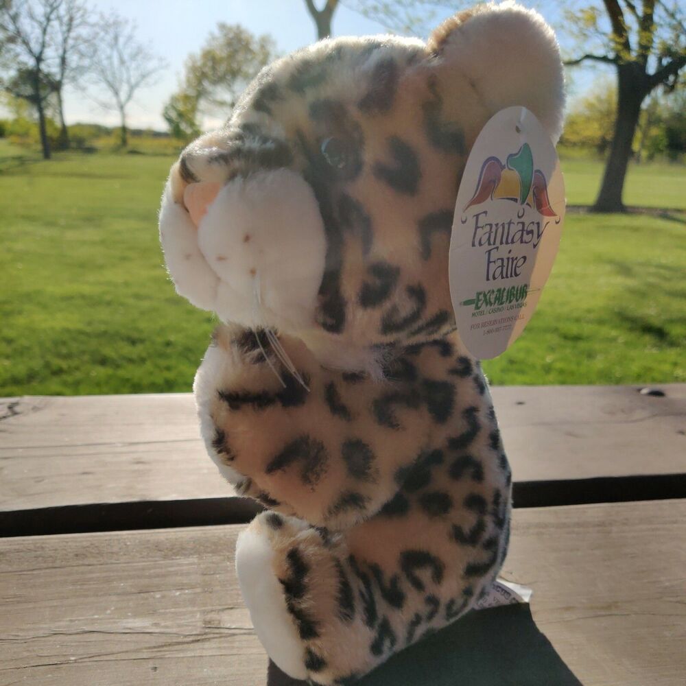 Vintage Fantasy Faire Excalibur Hotel Las Vegas 10" Tiger Leopard Cat Plush NWT